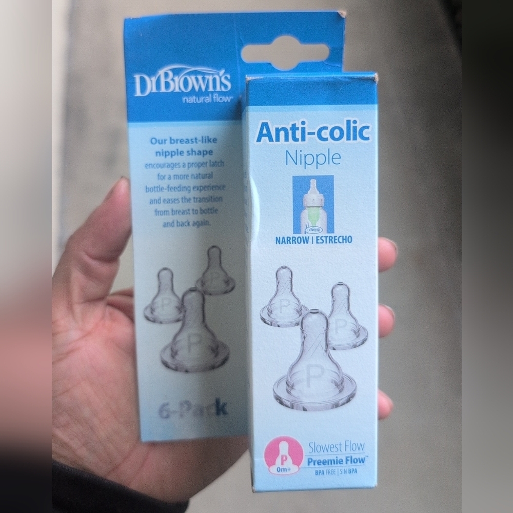 Dr Browns Anti-colic Preemie Flow Nipples - Clear 6pk